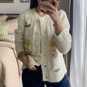 SOLD Floral Embroidered Cardigan